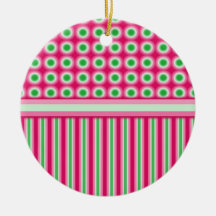 Watermelon Dots & Stripes Christmas Ornament