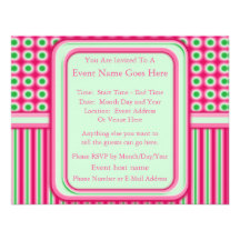 Watermelon Dots & Stripes Custom Announcement