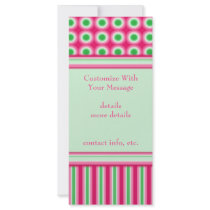 Watermelon Dots & Stripes Full Color Rack Card