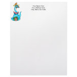 Watermelon Eating Dragon Custom Letterhead