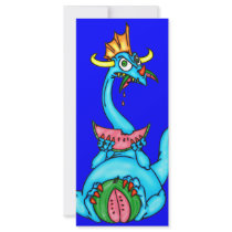 Watermelon Eating Dragon Personalized Rack Card
