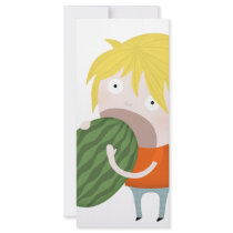 watermelon eating rack card