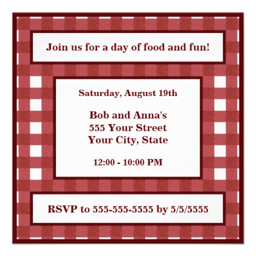 Watermelon Family Reunion BBQ Picnic Invite