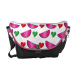 Watermelon heart pattern messenger bags