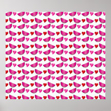 Watermelon heart pattern print