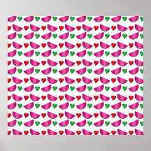 Watermelon heart pattern print