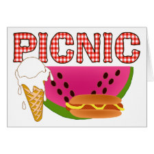 Watermelon Picnic BBQ Invite Greeting Card