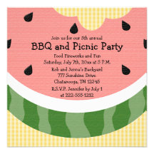Watermelon Picnic Invite Invitations