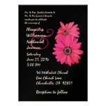 Watermelon Pink and Black Daisy Wedding Invitation invitations