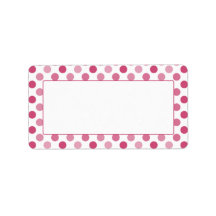 Watermelon Pink Polka Dot Blank Address Labels