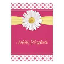 Watermelon Pink Polka Dot Confirmation Invitation