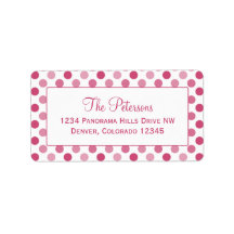 Watermelon Pink Polka Dot Return Address Labels