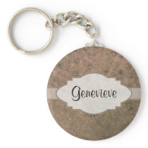Watermelon Pink Retro Floral Abstract Nameplate keychains