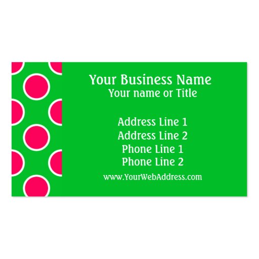Watermelon Polka Dots Business Cards (front side)