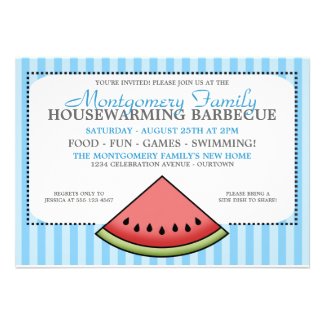 Watermelon Slice Family Housewarming Invitations