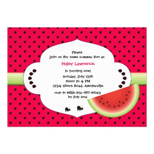 Watermelon Slice Invitation