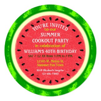 Watermelon Slice Summer Party Cookout or Birthday