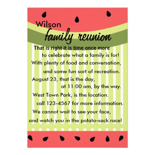 Watermelon Slices Personalized Invite (front side)