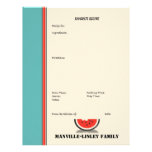 Watermelon Stripe Custom Recipe Page (unlined) letterhead