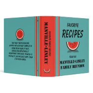 Watermelon Stripes Custom 1.5 Family Recipe Binder binder