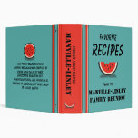 Watermelon Stripes Custom 1.5 Family Recipe Binder binders