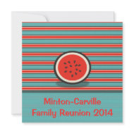 Watermelon Stripes Family Reunion Party Invitation invitation