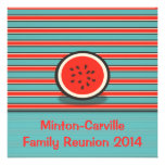Watermelon Stripes Family Reunion Party Invitation