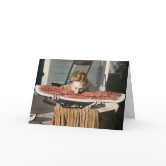 Watermelon vintage photo card card