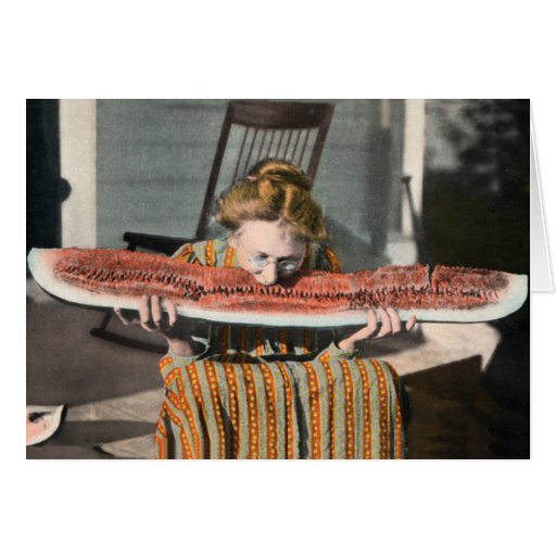 Watermelon vintage photo card