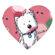 Watermelon Westie Heart Stickers stickers