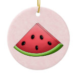 Watermelon with Pink Background Ornament