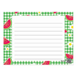 Watermelons and Daisies Recipe Card
