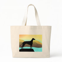 Waterside Greyhound Dog Landscape Tote Bag