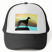 Waterside Greyhound Dog Landscape Trucker Hat