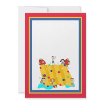 Waterslide Boys & Girls Invitation by RetroWhimsyDesigns Waterslide Boys & Girls Invitation
