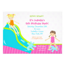 Waterslide Water Party Birthday Invitations invitations