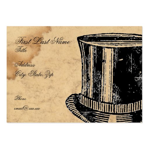 Waterstaiined Top Hat Business Card (front side)