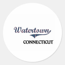 Watertown Connecticut City Classic Round Stickers