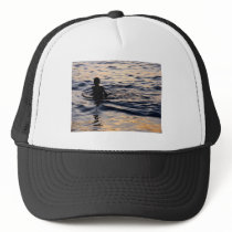 watery flames trucker hat