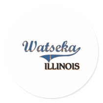 Watseka Illinois City Classic Round Stickers