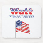 Watt for Congress Patriotic American Flag Mouse Pad