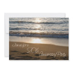 Wave at Sunset 20th Anniversary Invitation Card