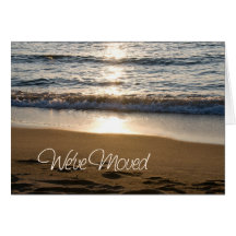 Wave at Sunset Change of Address Card