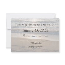 Wave at Sunset RSVP Wedding Card Custom Invite