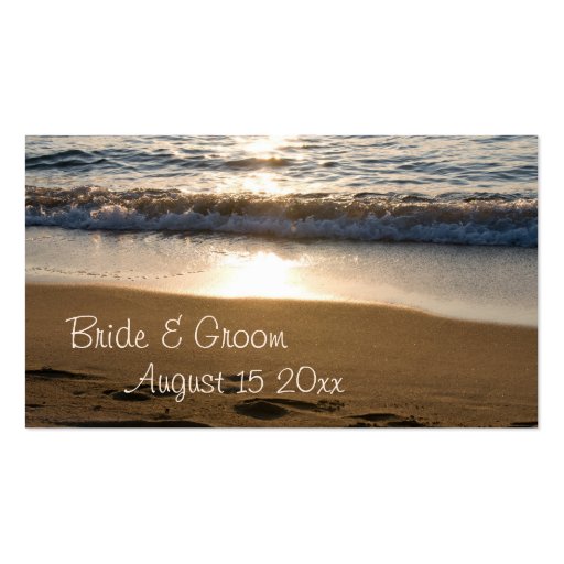 Wave at Sunset Wedding Favor Tags Business Cards (front side)