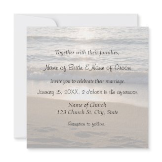 Wave at Sunset Wedding Invitation Cards
