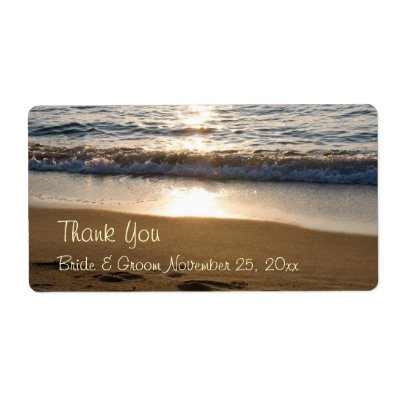 Wave at Sunset Wedding Labels