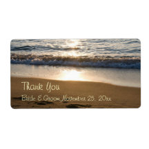 Wave at Sunset Wedding Labels