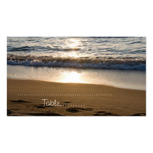 Wave at Sunset Wedding Place Setting Cards Business Card (back side)