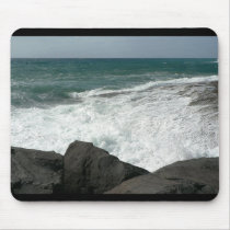 Wave Breaking On Big Rocks Mouse Mats